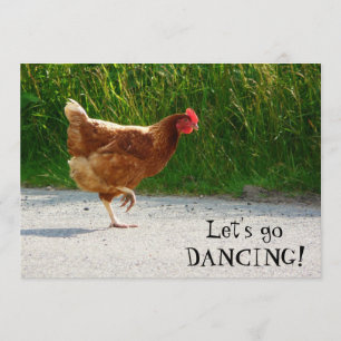 Funky Chicken - Låt oss gå och dansa! Inbjudningar