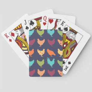 Funky Chicken Mönster med flera färgader Spel Kort