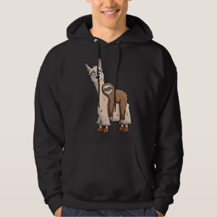 Funky Chilled Sloth Riding A Finare Llama Hoodie