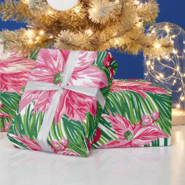 Funky Christmas Foliage Patterned Presentpapper