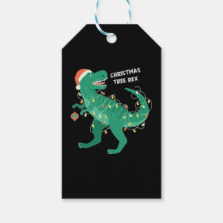 Funky christmas vinterdinosaur träd presentetikett