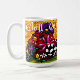 Funky Chunky Blommigt Chicken Colorful Personlig Kaffemugg