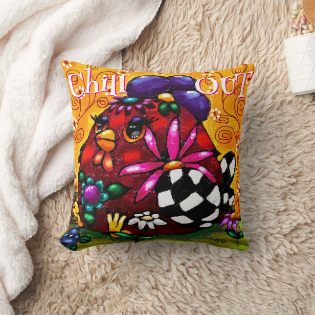 Funky Chunky Blommigt Chicken Colorful Personlig Kudde (Filt)