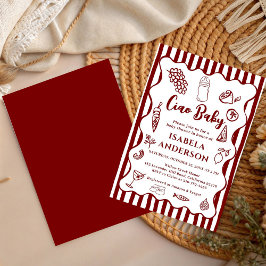 Funky Ciao Baby Hand Drawn Italian Baby Shower  Inbjudningar