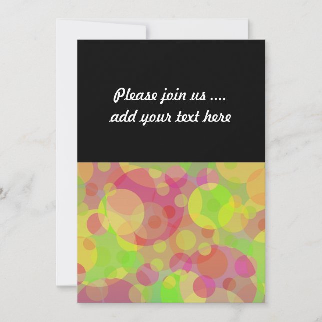 Funky Circles Abstrakt Modern Art Inbjudningar (Framsida)