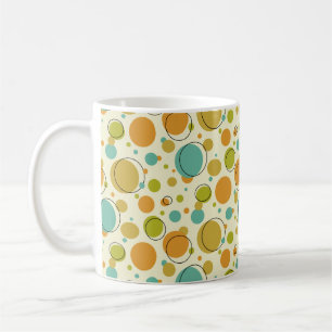 Funky Circles Mid Century Modern Mönster Kaffemugg