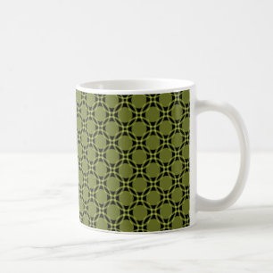 Funky Circles Mugg, Oliv grönt Kaffemugg