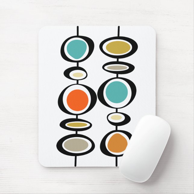 Funky Circles Turcos Orange Black Mid Century Musmatta (Med mus)