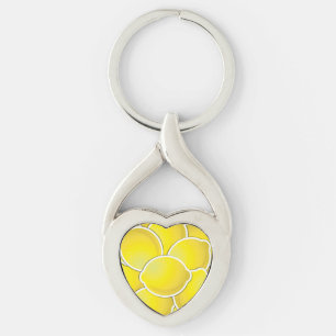 Funky citron twisted heart silverfärgad nyckelring