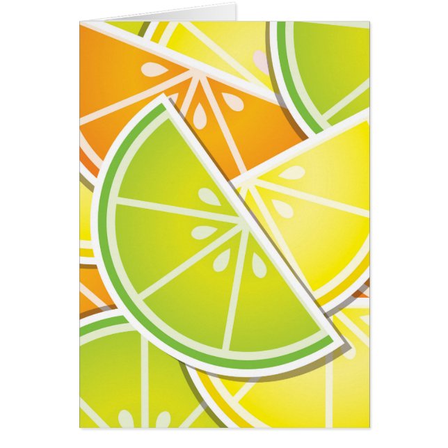 Funky citrusfrukter hälsningskort (Framsidan)