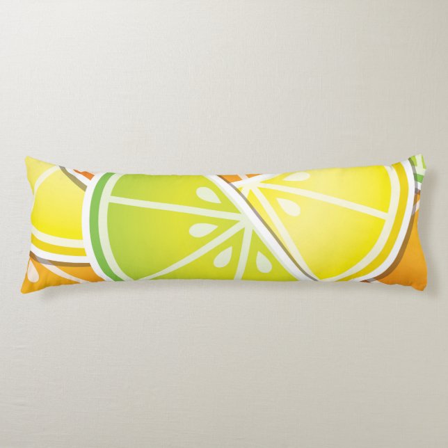 Funky citrusfrukter kroppskudde (Framsidan)