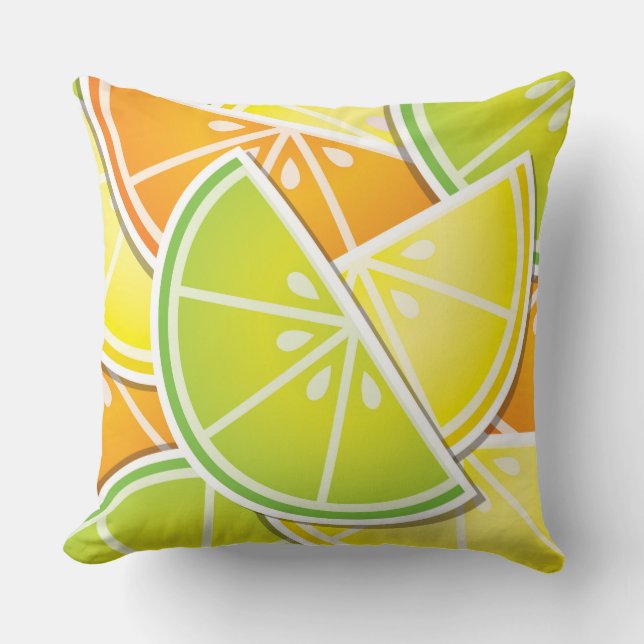 Funky citrusfrukter kudde (Framsida)