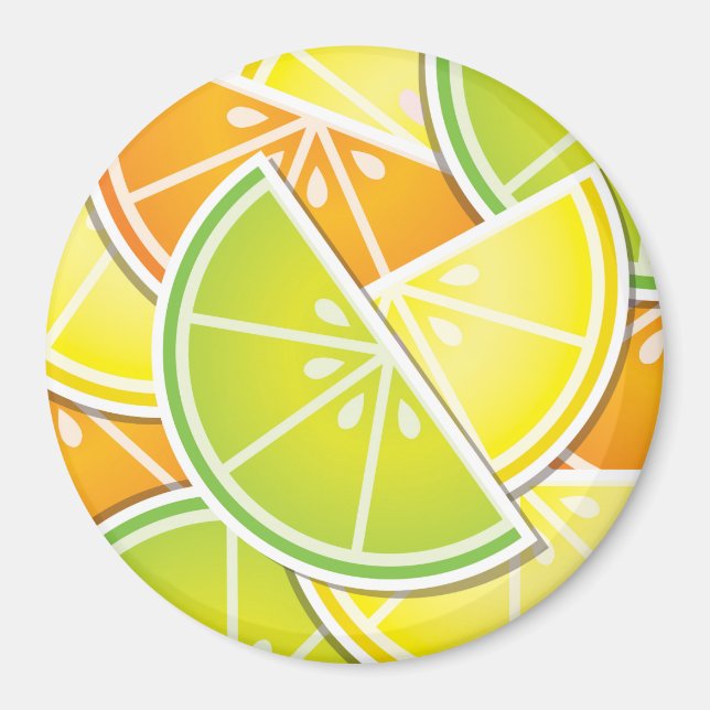 Funky citrusfrukter magnet (Framsidan)
