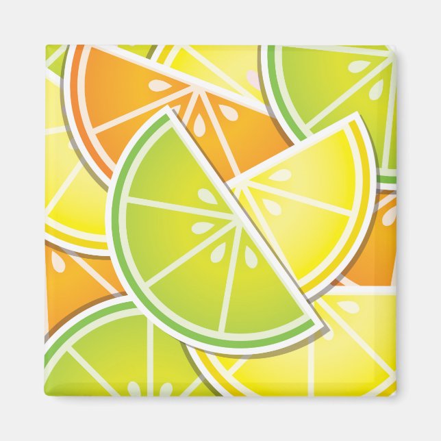 Funky citrusfrukter magnet (Framsidan)