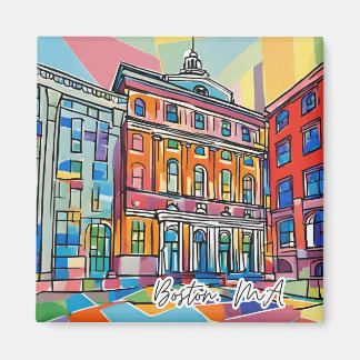 Funky City Magnet- Boston, MORSA Magnet