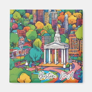 Funky City Magnet- Boston, MORSA Magnet