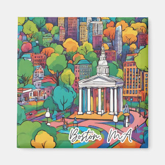 Funky City Magnet- Boston, MORSA Magnet