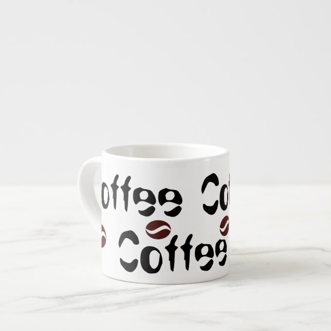 Funky Coffee Beans Big Words Espresso Mugg Kopp Espressomugg (Framsida vänster)