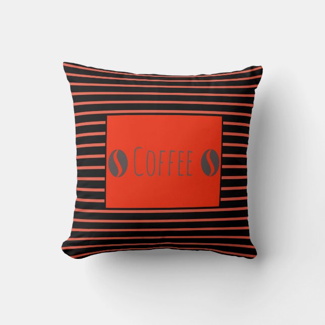 Funky Coffee Beans Rand Cushion Dekorativ kudde (Framsida)