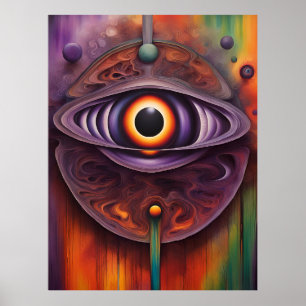 Funky Colorful Abstrakt Öga Poster