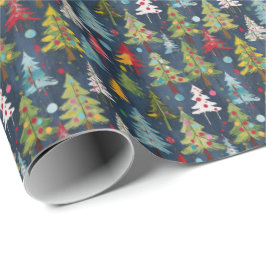 Funky Colorful Julgranar Presentpapper