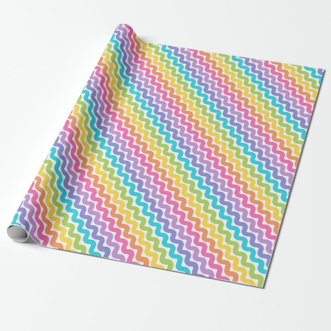 Funky Colorful Mönster Presentpapper (Utrullad)