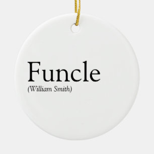 Funky Cool Kul Farbror Modern Svart och Vit Julgransprydnad Keramik