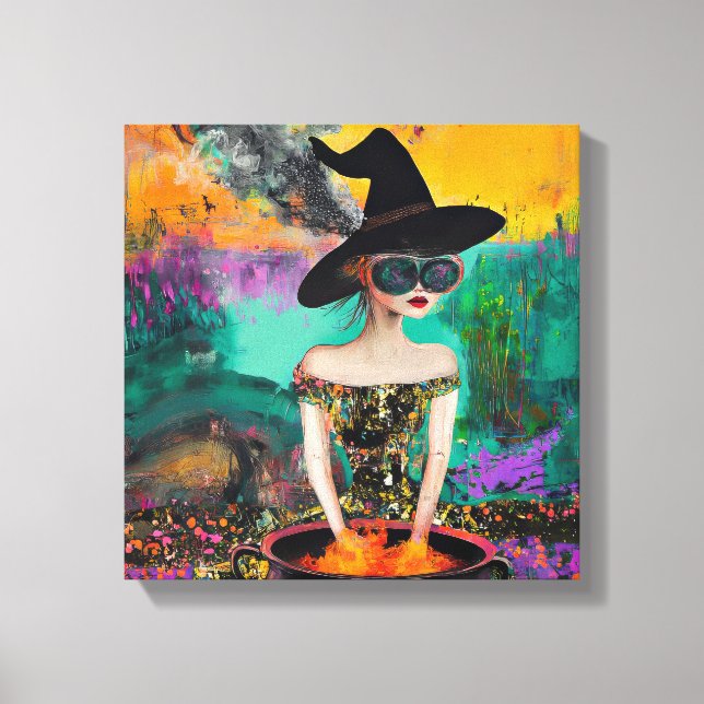 Funky Coola Boho Witch Wall Art Canvastryck (Framsida)