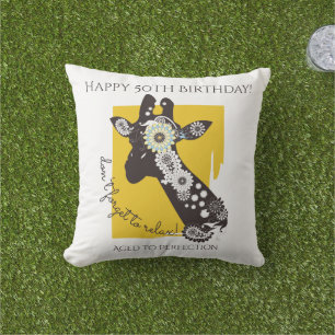 Funky Coola Giraffe Birthday Kudde