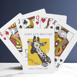 Funky Coola Giraffe Funny Birthday Casinokort<br><div class="desc">Produktdesignen har en silhuett av en giraff fylld med kaleidoskopisk paisley mönster. Den här vilden är ett djur som är nyttigt och gör coolan rolig och ett unikt födelsedagskort med personlig - glöm inte att slappna av!</div>