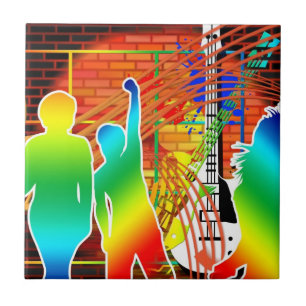 Funky Coola Music Dance Popup-design Kakelplatta