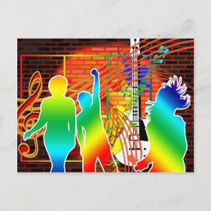 Funky Coola Music Dance Popup-design Vykort