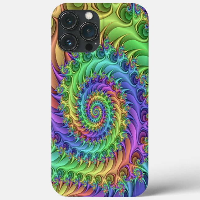 Funky Coola Psychedelic Fractal Spiral Art Mönster (Baksida)
