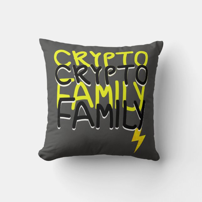 Funky Crypto Familj Energi Kraft Tecken Kudde (Framsida)