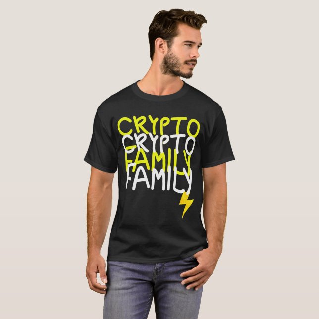 Funky Crypto Family Energy Power-signatur T Shirt (Hel framsida)