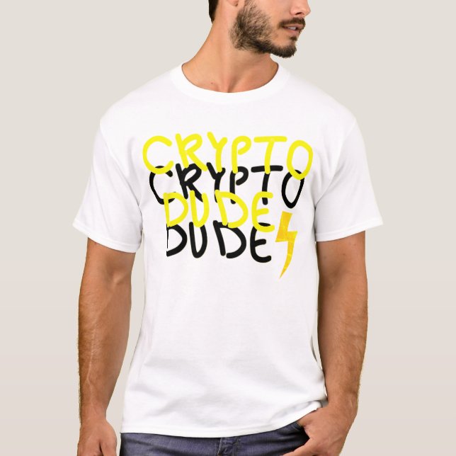 Funky Crypto Kille Energi Kraft Tecken T Shirt (Framsida)
