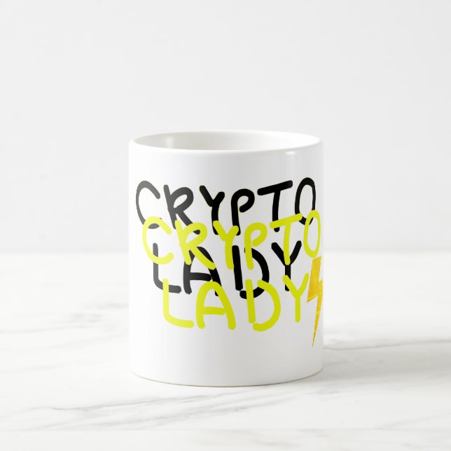 Funky Crypto Lady Energi Kraft Tecken Kaffemugg (Center)