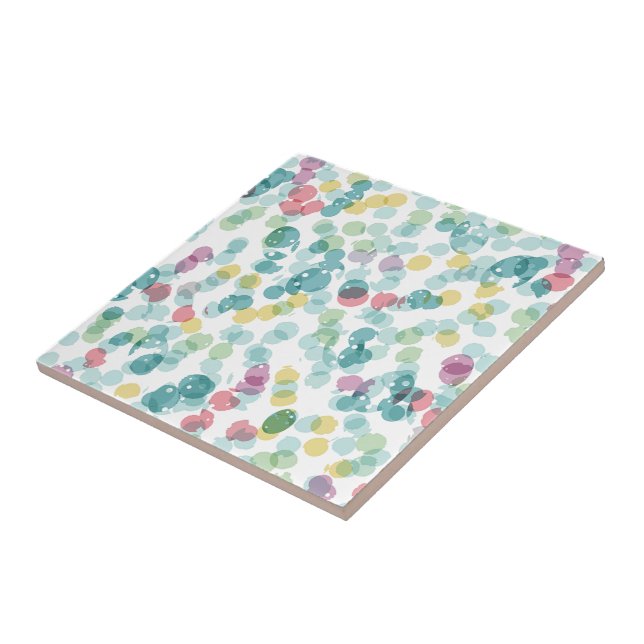 Funky Cute Colorful Lycklig sommar Polkadots Mönst Kakelplatta (Sidan)
