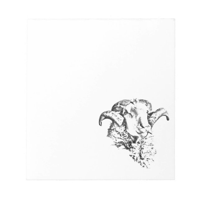 Funky Cute Sheep Ram Anteckningsblock (Framsida)