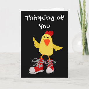 Funky Dancing Gult Chicken Kort