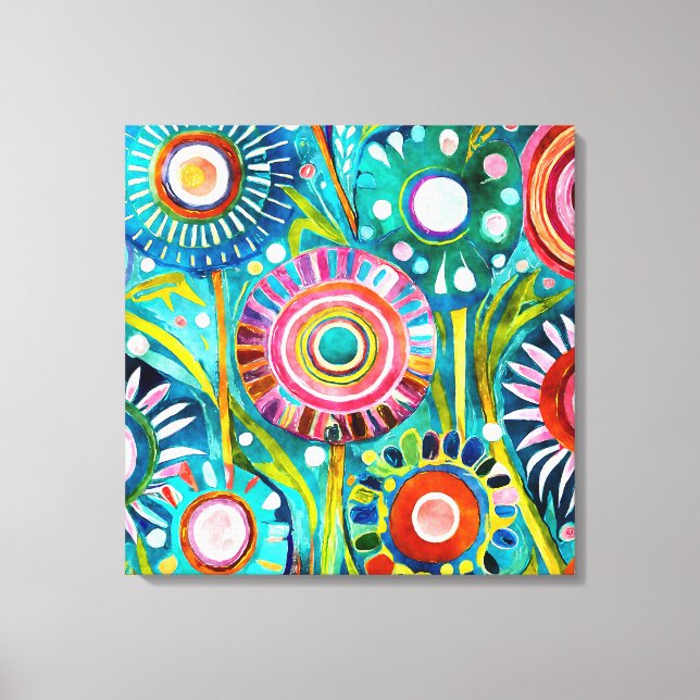 Funky Dandelions Canvas Art (Framsida)