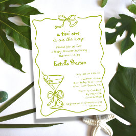 Funky DIMISK Grönt Dirty Martini Baby Shower Inbjudningar