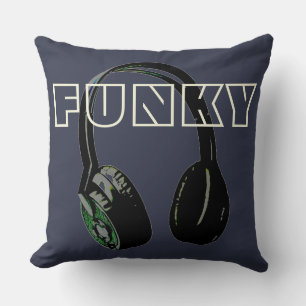 Funky Disco Headphone Music Entertainment Retro Kudde
