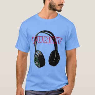 Funky Disco Headphone Music Entertainment Retro T Shirt