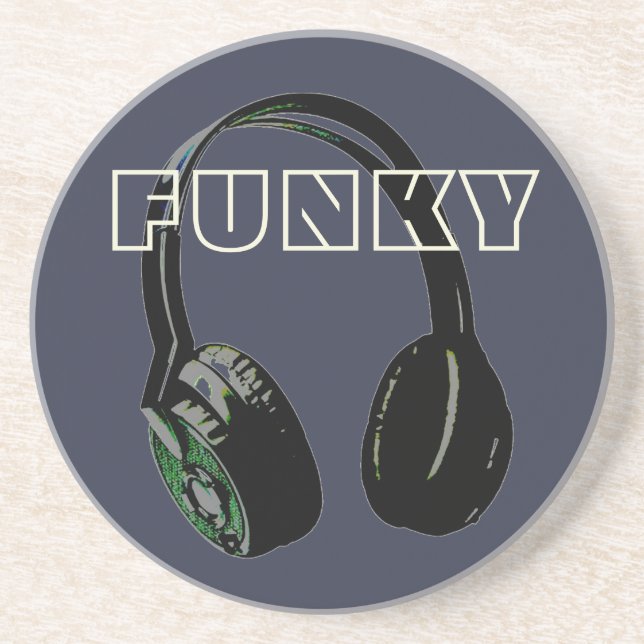 Funky Disco Headphone Music Entertainment Retro Underlägg (Framsidan)