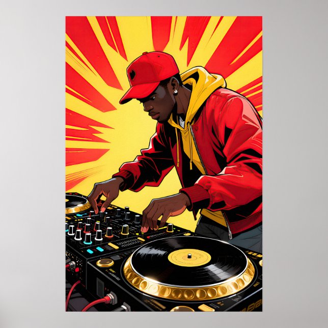 Funky DJ  Pop Art Poster (Framsidan)