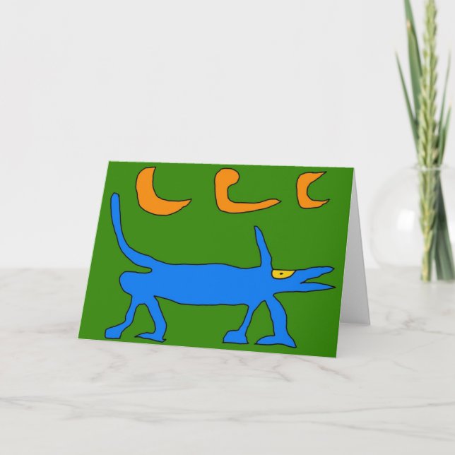 Funky Dog och Three Moons Grattiskort! Kort (Framsida)