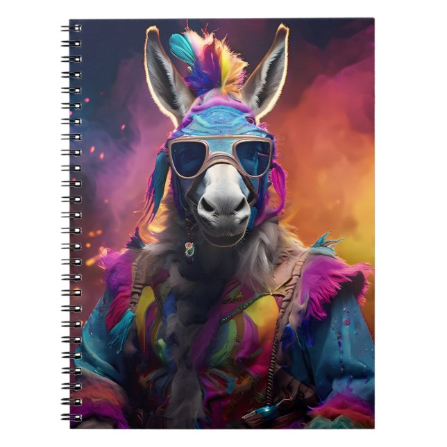 Funky Donkey Blue Glass Anteckningsbok (Framsidan)