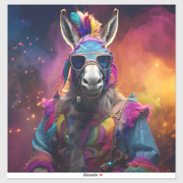 Funky Donkey Blue Glass Klistermärken