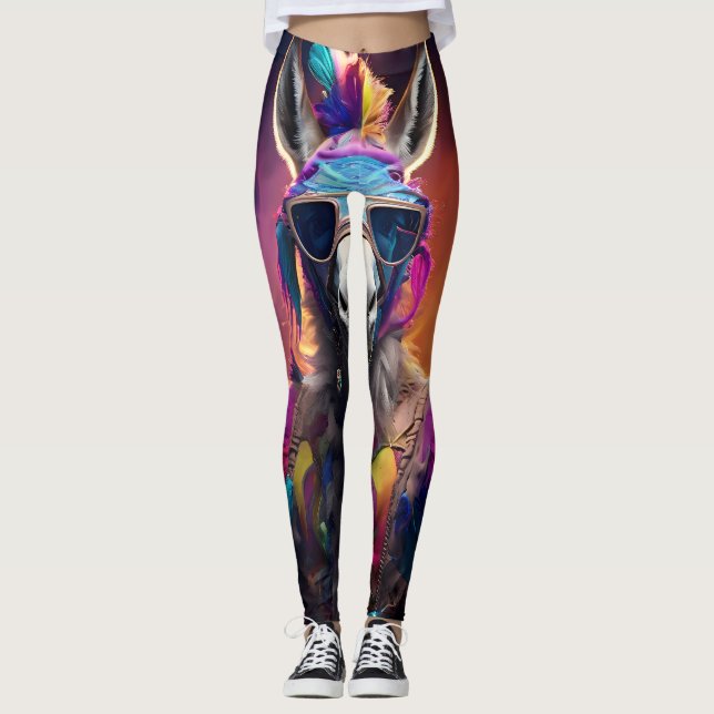 Funky Donkey Blue Glass Leggings (Framsida)